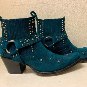 Old Gringo Emilia 5" Blue Suede Harness 8.5B